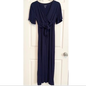 Navy Maternity Maxi Dress Size Small